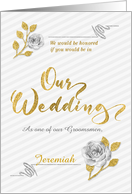 Custom Wedding Attendant Invite in Gold and Silver card