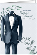 Godfather Sponsor Request Navy Blue and Eucalyptus card