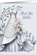 Bridesmaid Thank You Pale Lavender Dress and Eucalyptus card
