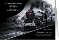No.60 Train Railroad Retirement Invitation Custom Text card