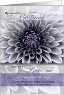 for Girlfriend Romantic Birthday Soft Lavender Floral Petals card