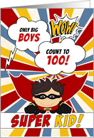 Count to 100 Congratulations Kids Boy Superhero card