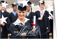 Graduation Thank You with Stars and Grad’s Horizontal Photo card
