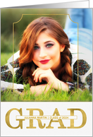 Graduation Party Faux Gold Leaf Grad’s Photo card