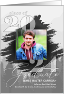 Graduation Ceremony Masculine Greyscale Year and Photo 2024 card