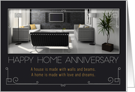 Home Anniversary from Real Estate Modern Interior Charcoal card