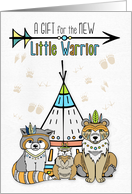 Gift for New Baby Tribal Bohemian Theme Little Warrior card