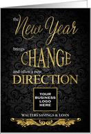 Dormant Clients and Customers New Year New Direction Logo Name card