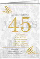 45 Years in Business Gold and Silver Custom NO REAL GLITTER card