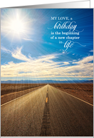 Sweetheart Birthday Scenic Endless Road with Blue Sky card