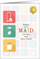 for the Maid Birthday Wishes Cleaning Products card
