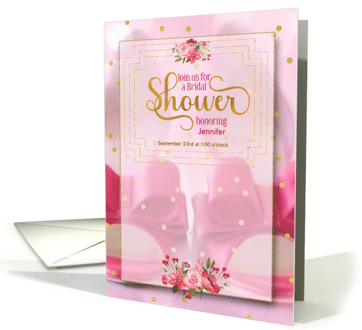 Bridal Shower Invite Pink Wedding Shoes with Name card (1711024)