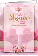 Bridal Shower Invite Pink Wedding Shoes with Name card