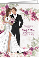 Stag and Doe Bachelor and Bachelorette Party Plum Ranunculus card