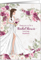 Bridal Shower Invite Bride to Be with Plum Blossoms and Name card