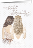 Chief Bridesmaid Request Formal Taupe and Winter White card