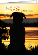 12 Step Recovery Encouragement Dog Silhouette Sunset Lake card