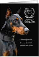 Military Working Dog Memorial Service Doberman Pinscher card