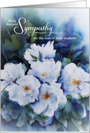 Loss of Nephew with Sympathy Blue Floral Condolences card