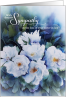 Loss of Sister in Law with Sympathy Blue Floral Condolences card