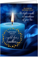 Gold Star Mother’s Day Blue Heart and Candle card
