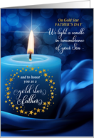 Gold Star Father’s Day Blue Candle and Stars card