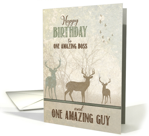 for Boss Birthday Deer in the Woodland Forest card (1835632)