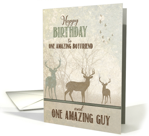 for Boyfriend Birthday Deer in the Woodland Forest card (1835636)