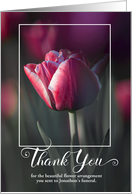 Thank You for the Flowers Funeral Service Pink Tulip card