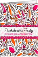 Bachelorette Party Invitation Pink and Orange Petals card