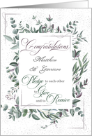 Commitment Ceremony Congratulations Eucalyptus Leaves card