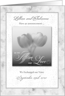 Custom Civil Union Announcement Silver Tulips card