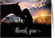 Large Animal Veterinarian Thank You Cowgirl and Horse card