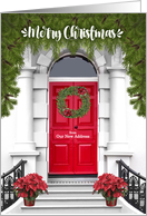 from Our New Address Merry Christmas Door with a Wreath card