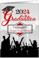 Class of 2024 Graduation Announcement in Red card
