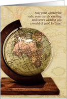 Bon Voyage Old World Globe Vintage Map card
