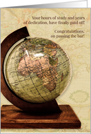 Passing the Bar Law School Old World Globe card
