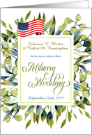 Military Wedding Invitation Sage Green Botanical card