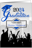 Class of 2024 Graduation Announcement in Blue Custom card