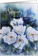 Sympathy Loss of a Life Partner Blue Watercolor Floral card