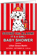 Baby Shower Invitation It’s a Girl Dalmatian Firehouse Dog Theme card