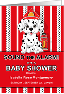 Baby Shower Invitation Dalmatian Firehouse Dog Theme card