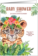 Jungle Cheetah Baby Shower Invitation Neutral Gender Custom card