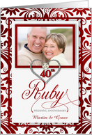 40th Ruby Wedding Anniversary Invitation Custom Photo card