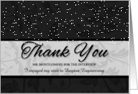 Custom Business Thank You for the Interview Black and Silver card