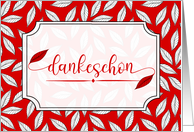 Thank You German Dankeschon Red Botanical Blank Inside card