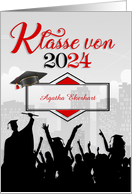 German Language Class of 2024 Graduation Announcement in Red card