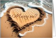 Marriage Proposal Written in the Sand card