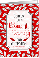 Business Blessing Ceremony Invitation Red and White Custom card
