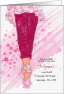 Dance Recital Invitation with Pink Ballerina Theme card